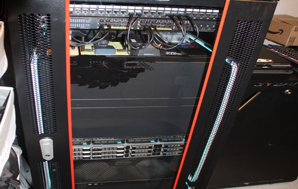 Secure local server cabinet holding county records data nodes in Pawnee City